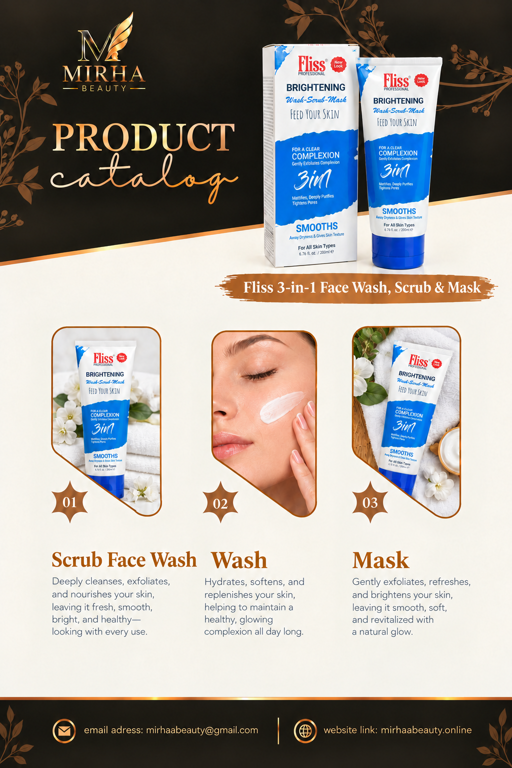 Fliss 3-in-1 Face Wash, Scrub &amp; Mask ✨ | Mirhaa Beauty Store