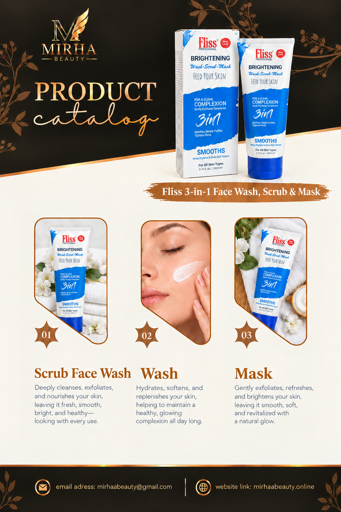 Fliss 3-in-1 Face Wash, Scrub &amp; Mask ✨ | Mirhaa Beauty Store