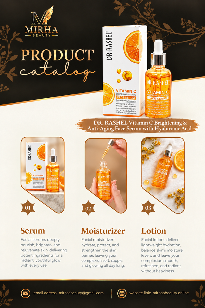 DR. RASHEL Vitamin C Brightening &amp; Anti-Aging Face Serum with Hyaluronic Acid ✨ | Mirhaa Beauty Store