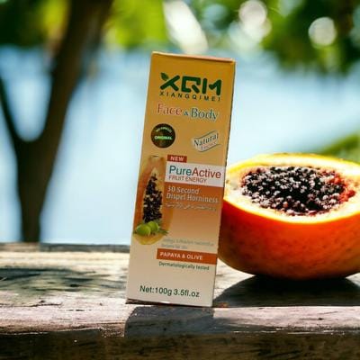 XQM Exfoliating Face &amp; Body Scrub Gel – Pomegranate &amp; Vitamin C (100g) 🍎✨ | Mirhaa Beauty Store