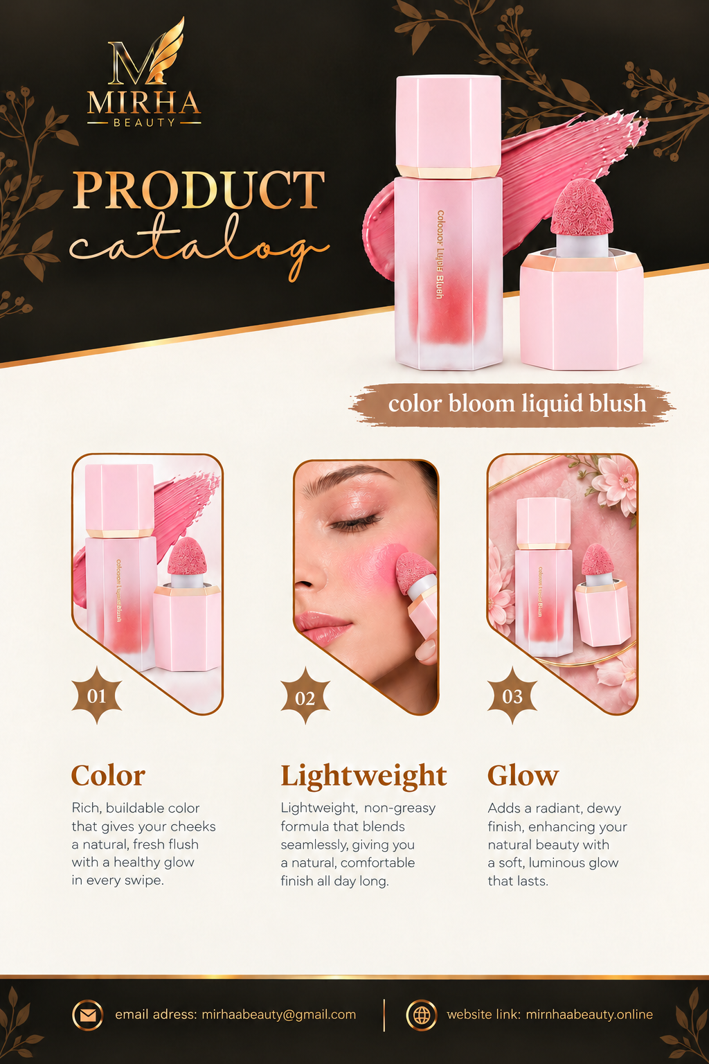 color bloom liquid blush | Different shades Natural glow long lasting cheek tint makeup